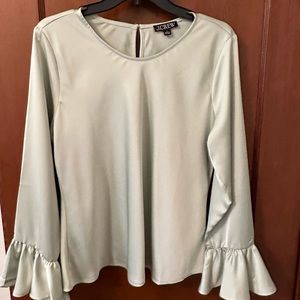 J Crew satin top, mint green